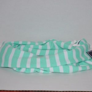 Girl's Mint White Striped Infinity Scarf